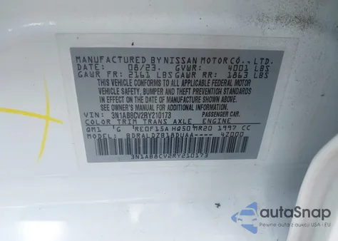 2024 Nissan Sentra Sv Xtronic Cvt from USA, damaged, VIN 3N1AB8CV2RY210173